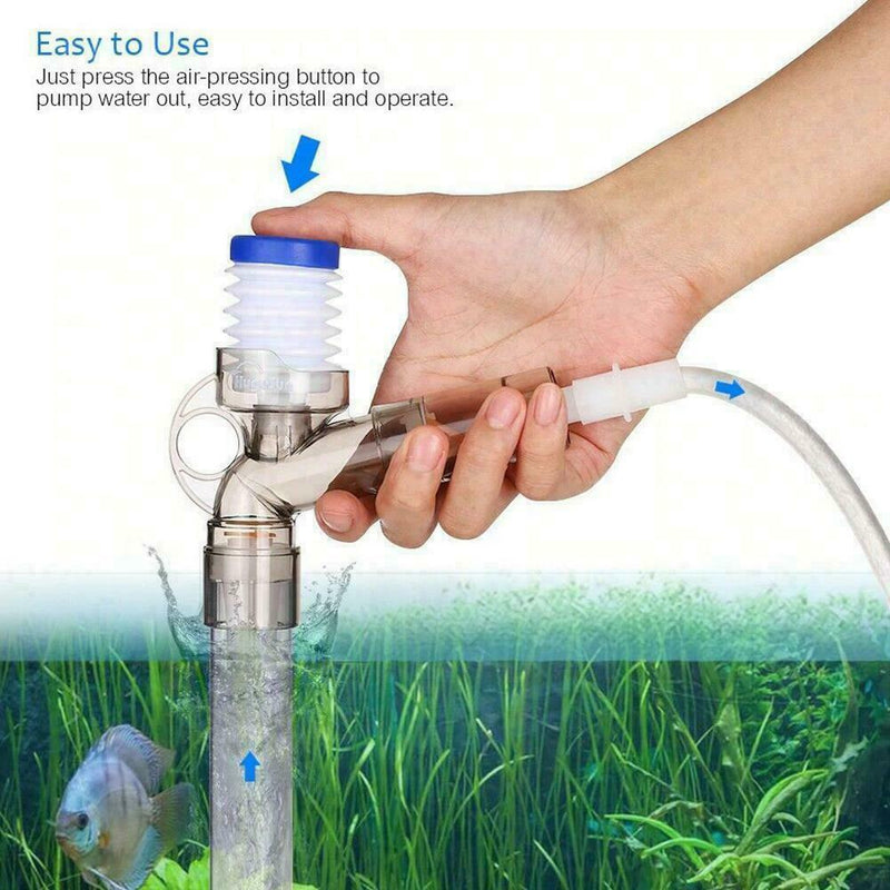 Fish Tank Air-pressing Vacuum Pump Aquarium Water Changer Gravel Cleaner E9S6