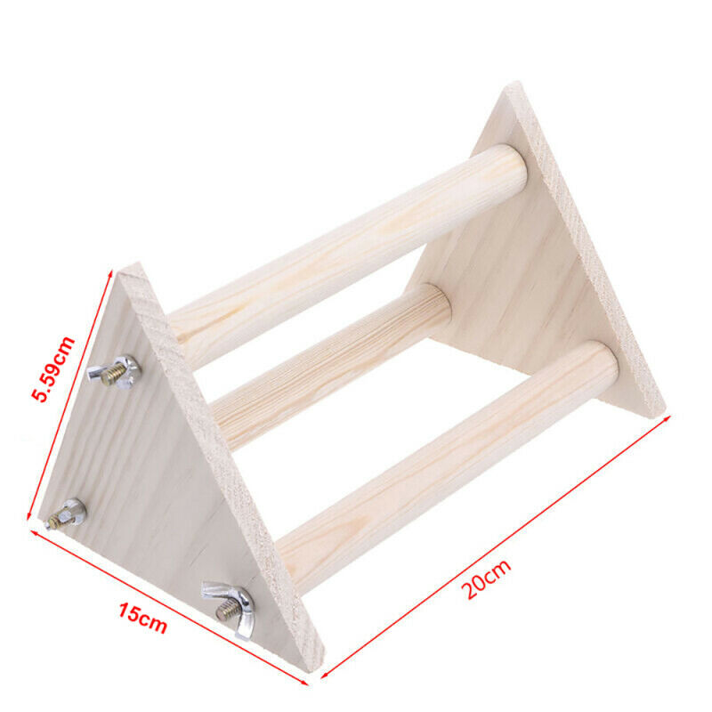Funny Parrot Bird Perch Stand Play Toys Gym Wooden Activity Table Top Playstand