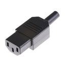 Black 3pin Socket 10A /250V IEC 320 C13 Female Plug Rewirable Power ConnectoS Gw