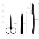 3x Professional Stainless Steel Eyebrow Cutter Eyebrow Scissors Eyebrow Knif BX