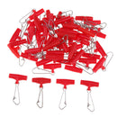 100pcs Durable Fishing Sinker Slides Hooked Snap Swivels Line Connectors Red