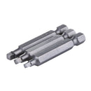 3Pcs 50Mm 1/4 Inch Hex Square Bits Square Head Screwdriver Bits S2 Alloy St
