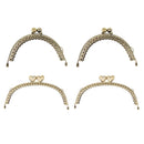 4 Pieces Retro Bronze Purse Frame Coin Bag Frame Heart Kiss Clasp Lock