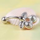 Pretty Rhinestone Red Cherry Navel Belly Button Barbell Ring Body Piercing  JR