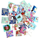 50x Mixed Christmas Stamps Wooden Buttons for DIY Sewing Clothing Decoration