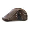 Jamont Light Coffee Winter Autumn Artificial Pu Leather Beret Hats Unisex M