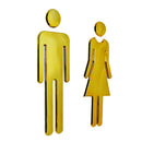 Pair of Female&Man WC Toilet Wall Door Signs Poster Stickers Adhesive Golden