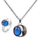 Color Change Jewelry Set, Round Moon Pendant Feeling Emotion Choker Mood Pendant