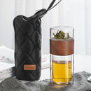 Lvzhu 200Ml Glass Water Bottle with Tea Infuser Glass Cups Travel Mug for T