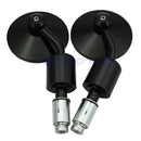 Motorcycle CNC Black Aluminum Rearview 3" Handle Bar End 7/8" Side Mirrors Round