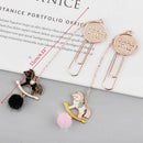 Cute Hair Ball Trojan Color Feather Pendant Bookmark Metal Pendant Book Folder