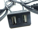 Car Dual USB Port 3.5mm AUX USB Extension Cable Lead Headphone Male Jack Adapter