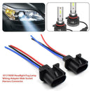 2x H13 9008 Headlight Fog Lamp Bulb Wiring Adapters Male Sockets Connectors
