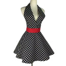 Women Cotton Dot Fashion Sexy Maid Fancy Dress Costume Apron Outfit Home Hotel