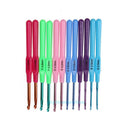12pcs Multi Colour Aluminum Crochet Hooks Yarn Knitting Needles Set Kit Craft