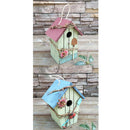 2 x Rustic Country Style Wooden Decorative Bird House, Hanging Birdhouse Condo