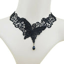 Black Lace Butterfly Choker Victorian Steampunk Gothic Collar Necklace