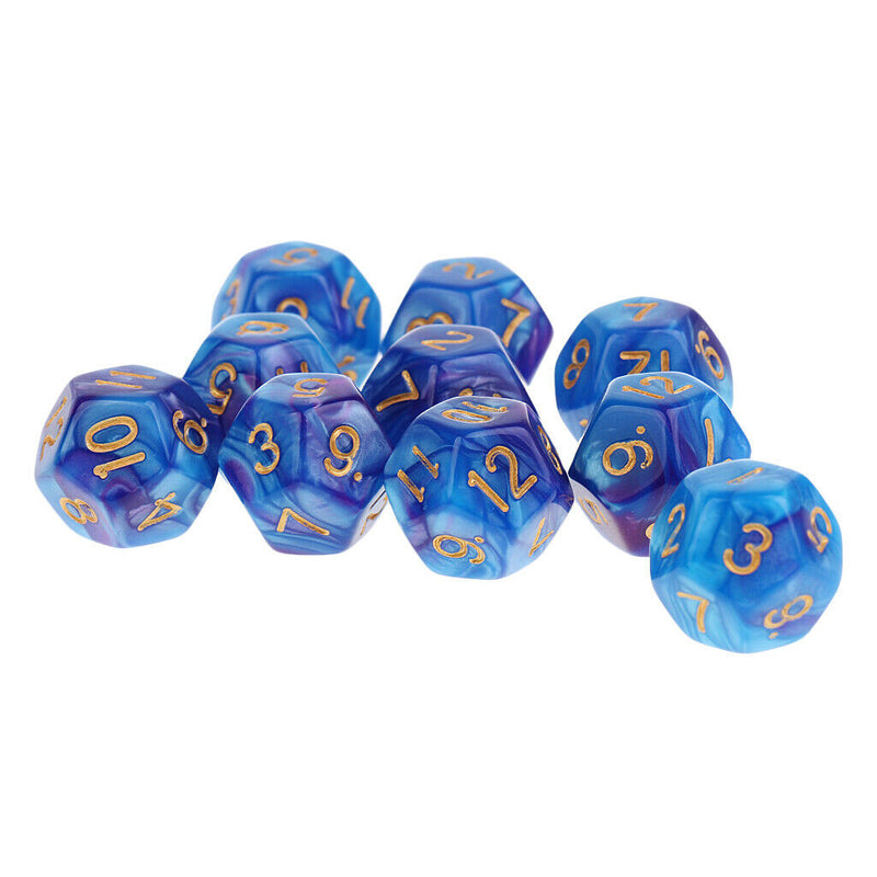 10pcs 12 Sided Dice D12 Polyhedral Dice for Dungeons and Dragons Table Games