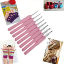 8PCS Practical 2.5-6.0MM Soft Handle Aluminum Crochet Hooks Knitting Tool