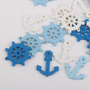 100x Mini Helm Wooden Beads Charms Scrapbooking Jewerlry DIY Bottons Decor