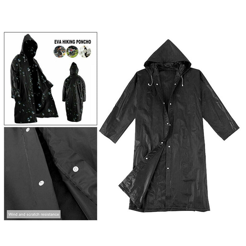 Outerwear Poncho EVA Rain Coat Waterproof Raincoat Hooded Jacket for Outdoors