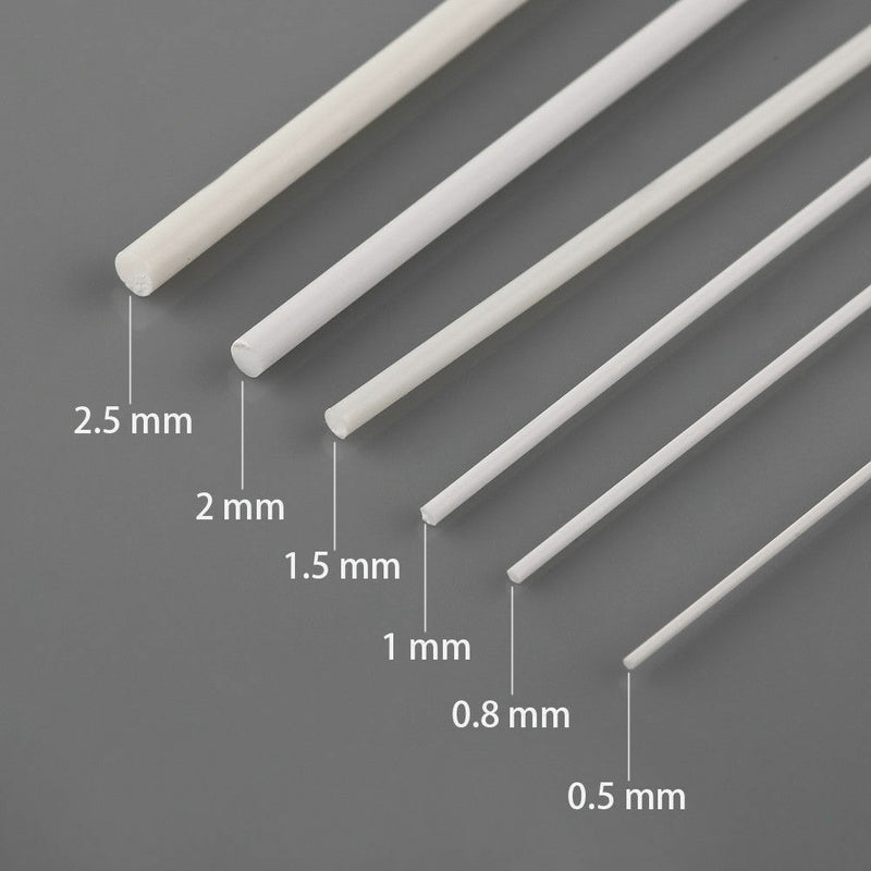 30 x Round Styrene ABS Rods 500mm ABS04 0.5/0.8/ 1/1.5/2/2.5 mm in Diameter