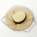Straw Hat with Veil Female Sun Hat 2019 New Lady Holiday Hat Anti-Uv Fashio