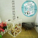 Parrot Feeding Box Pet Bird Foraging Feeder Boxes Hanging Cage Swing Chew T