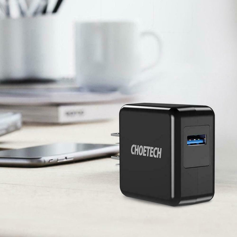 Choetech QC 3.0 USB Wall Charger US Plug Travel 18W Fast Charging Adapter