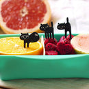 6X Mini Animal Fork Fruit Picks Cute Cartoon Cat  Fork Bento Lunch Box Decor TO