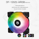 DF-12025-ARGB Dual Ball Bearing Fan Addressable RGB LED Cooling Fan for PC Case