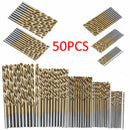 New Titanium Coating High Speed Steel Drill Bit Set Tool 1/1.5/2/2.5/3mm 50pcs