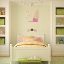 Wooden Wall Stickers Decor Ornaments Bunny Rabbit Ear Children Birthday Gif E2X9