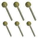 6x Round Head Diamond Mounted Points Grinding Bits 60mm Length 46 Grit 10/12mm