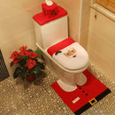 3pcs Christmas Xmas Santa Toilet Seat Cover Rug Bathroom Mat Pad