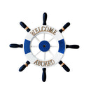 32cm Beach Wooden Boat Ship Steering Wheel Welcome Board Home Wall Decor