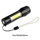 Mini USB Rechargeable XPE+COB LED Flashlight Torch Waterproof Penlight