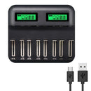 8 Slots Lcd Display Usb Smart Battery Charger For Aa Aaa Sc C D Size Rechar P1Z3