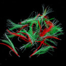 20pcs Feather Fishing Hooks Treble Barbed Squid Fly Tying Lures Baits SZ005