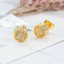 Elegant Women Lady Circle Crystal Rhinestone Ear Stud Earrings Beautiful Jewelry