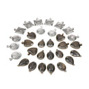 60Pcs 5 Style Heart & Oval & Square 30 Pieces Bezel Pendant Trays with GlasSEAU