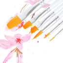 6pcs/set Set Wood Handles Watercolor White Rod Manicure Paint Brush Nylon