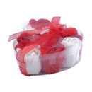 9Pcs Scented Rose Flower Petal Bath Body Soap Wedding Party Gift(Red+White)