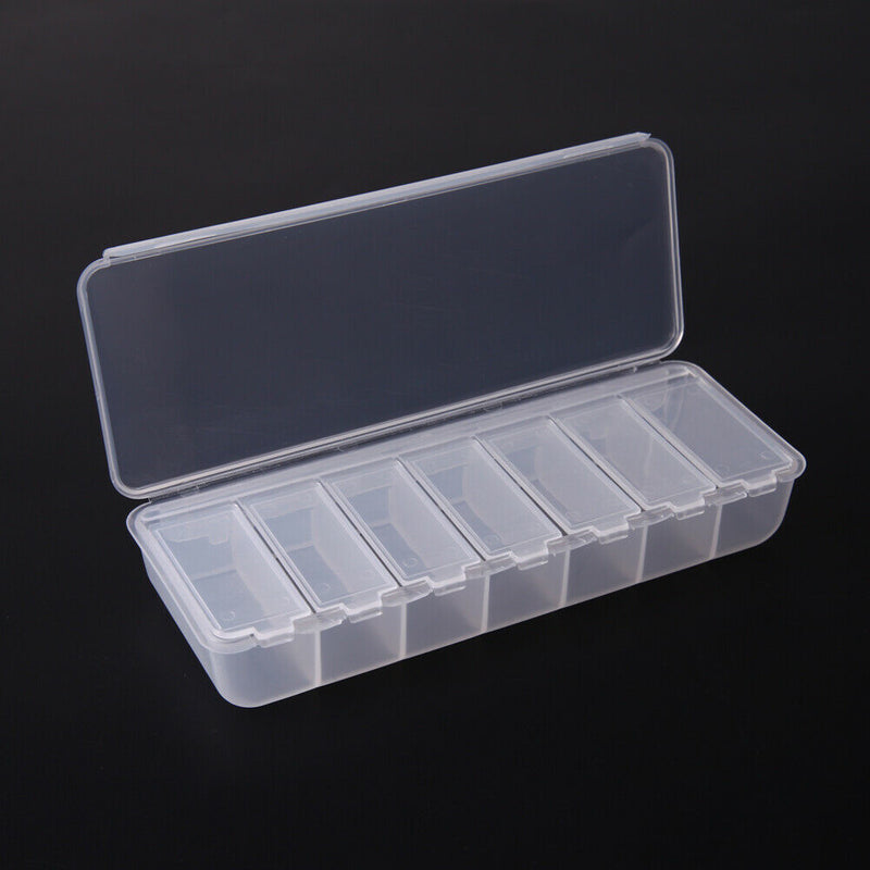 Large Travel Pill Cases Portable 7-Day Medicine Box Tablet Container(Clear)