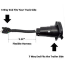 3X(7 Way Round Trailer Connector To 4 Way Flat Truck Reverse Plug with Moun