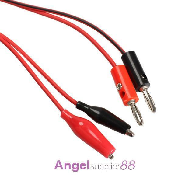 1 Pair Alligator Testing Cord Lead Clip to Banana Plug for Multimeter Test