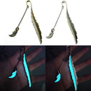 1XLuminous Night Wing Bookmark Label Read Maker Feather Book Stationery Copper F