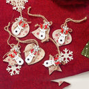 1 Set 6Pcs Christmas Decorations Ornaments Wooden Printing Ornaments Merry
