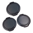 Plastic Snap Digital Camera Clip-on 40.5mm Center Pinch Lens Cap Cover-Black