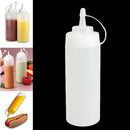 24oz Clear Plastic Squeeze Bottle Condiment Oil Dispenser Ketchup Mustard Sauces